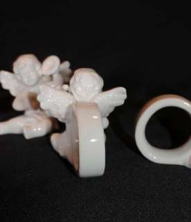 German Porcelain Cherub Napkin Holder Set  
