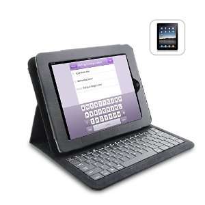  iPad Leather Case Holder with Keyboard (Black) Everything 