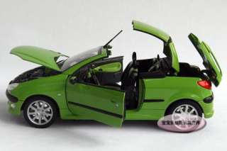 New Peugeot 206CC Open 118 Alloy Diecast Model Car With Box Green 