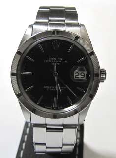 Rolex Oyster Perpetual Date 1501, Engine Bezel, Black Dial, VINTAGE 