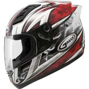   GM69 Full Face Street Helmet   White/Red 2X   72 48812X Automotive