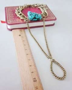 crew Antiqued Gold Tone Turquoise Lovers Bracelets  
