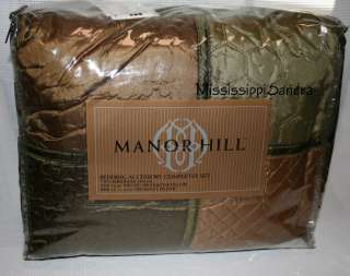 4pc Manor Hill Lexington Set Shams & Pillows Green Gold Completer 