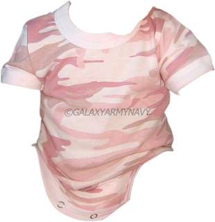 Military 1PC Camo BodySuit Baby Pink Onsie Army USMC Baby Toddler 