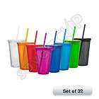 acrylic tumblers insulated double wall cups with lid and straw