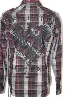 NWT AFFLICTION PRIMAL INSTINCT LS WOVEN CASUAL SHIRT SIZE S M L XL $ 