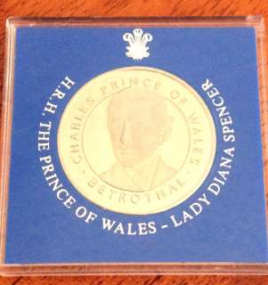 PRINCESS LADY DIANA & PRINCE OF WALES CHARLES COIN MEDAL ENGAGEMENT 