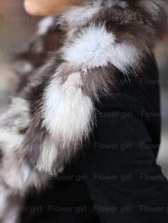 100% Real Genuine Leather Coat Fox Fur Collar Outwear Colthing Jacket 