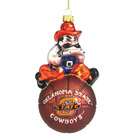   Pack of 4 NCAA Connecticut Mascot Basketball Glass Christmas Ornaments