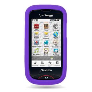   Soft Rubber Case For Verizon Pantech HotShot 8992 Phone Purple  