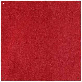 House, Home and More Outdoor Turf Rug   Red   6 x 6 
