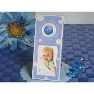    Blue and White Polka Dot Baby Shower Place Card Frames Baby