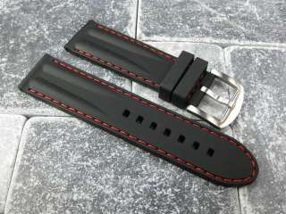 24mm HQ Soft Rubber Diver Strap Band for PANERAI Red  