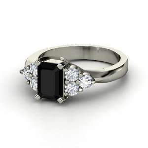  Apex Ring, Emerald Cut Black Onyx Sterling Silver Ring 
