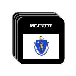 US State Flag   MILLBURY, Massachusetts (MA) Set of 4 Mini 