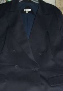 Austin Reed wool lycra Womens career blazer jacket lined navy blue 24W 