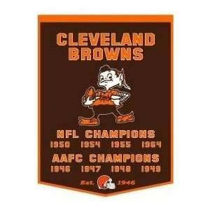   Browns 24x36 Wool Dynasty Banner   NFL Flags/Banners Sports