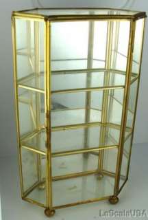   & Glass Table Top Miniature Mini Curio Cabinet Display Case  