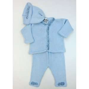   GITA BABY OUTFIT BLUE KNIT BY MODEST CHILDRENS CLOTHING 3/18 M Baby