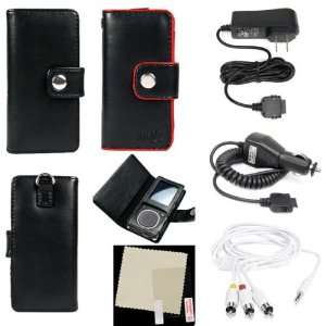 Brand 4n1 Combo Kit for Microsoft Zune 4gb 8gb Premium Leather Wallet 