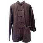 Jade Brown Linen Kung Fu Jacket, Size S