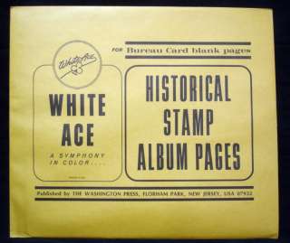 White Ace Historical Stamp Album Blank Bureau Souvenir Cards 10 Pages 