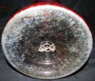 ANTIQUE 1880 RUBY GLASS 20” PEDESTALED OIL LAMP W SHADE  
