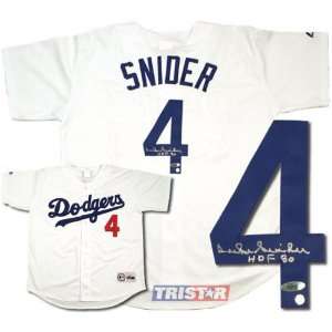 Duke Snider Los Angeles Dodgers Autographed Authentic Jersey with HOF 