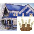   Set of 70 Warm Clear LED M5 Icicle Christmas Lights   Brown Wire