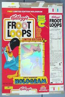 1990 Kelloggs Froot Loops HOLOGRAM Cereal Box ab516  