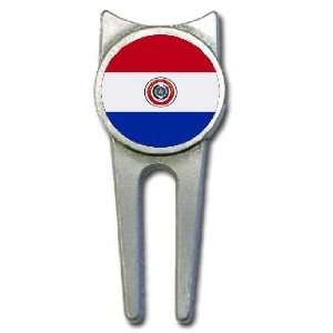 Paraguay flag golf divot tool