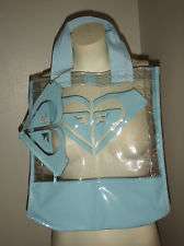 Roxy clear & baby blue tote with matching coin purse take a peek 