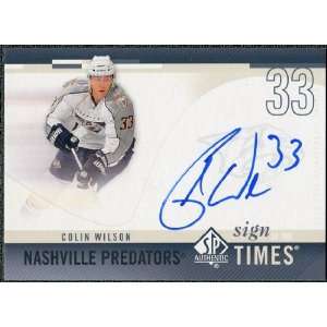   Sign of the Times #SOTWI Colin Wilson Autograph Sports Collectibles