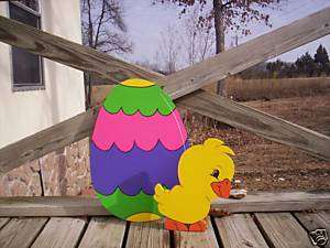EASTER EGG and CHICK Yard Art Decoration   2 pcs  