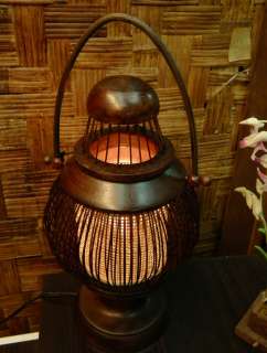 Wood and Nature bamboo Lantern Table Lamp & Hanging Lamp  