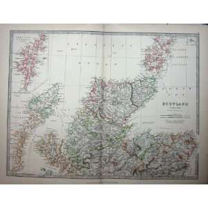  MAP 1888 SCOTLAND ORKNEY SHETLAND HEBRIDES MINCH SKYE 