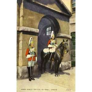 1950s Vintage Postcard Horse Guards Sentries   Whitehall London 