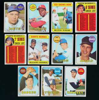 1969 Topps Mid Grade COMPLETE SET Mantle Mays Aaron Koufax Clemente 