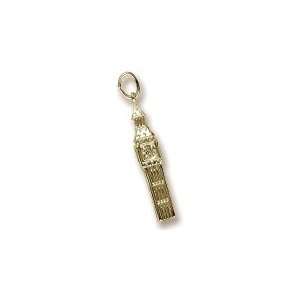   Rembrandt Charms Big Ben Charm, Gold Plated Silver Jewelry