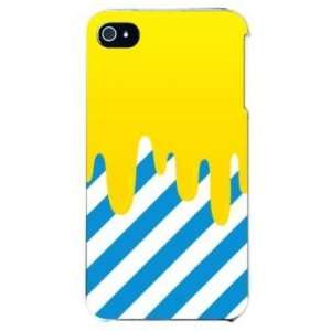  Second Skin iPhone 4 Print Cover Clear (DRIP Yellow/Blue 