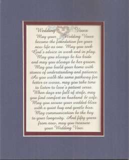 Husband Wife WEDDING VOWS Marriage verses poems plaques  