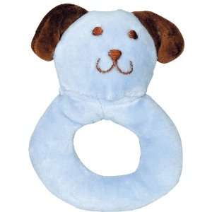 green sprouts by i play Organic Velour Ring Rattle   Cornflower Dog