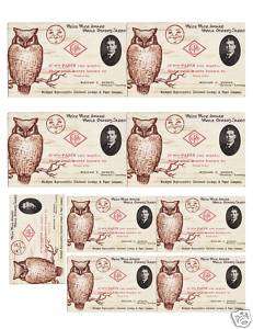 VINTAGE OWL MOON COLLAGE SHEET ALTERED ART PAPER CO ADD  