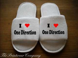 NEW I LOVE ONE DIRECTION WHITE LADIES SLIPPERS ONE SIZE FITS 4 7 £6 