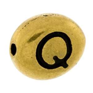   ® Pewter Antique Gold Alphabet Beads Letter Q