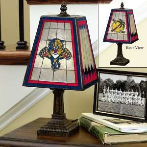 Florida Panthers 14in Art Glass Table Lamp  Sports 