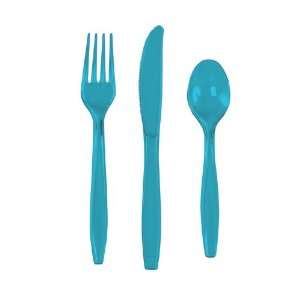  Turquoise Plastic Cutlery   Assorted Health & Personal 
