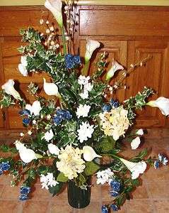   Silk Cream Teal Flowers Church Wedding Altar Urn Vases Bridal Showers