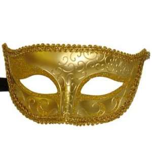  Gold Venetian Masquerade Mask with Glitter and Gothic 