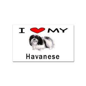  I Love My Havanese Rectangular Sticker 